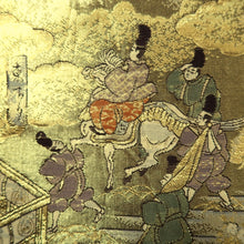 Load image into Gallery viewer, Fukuro Obi Gold Samurai Heian Period Aristocrats Silk BB346W1
