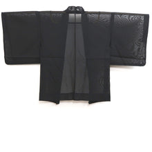 Load image into Gallery viewer, Haori Jacket Vintage(1950-1980) Black Red See-Through Flower Silk #10222E2

