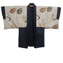 Load image into Gallery viewer, Men&#39;s Haori Vintage(1950-1980) Blue Black Hannya Mask Silk #10441A3

