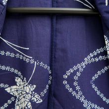 Load image into Gallery viewer, Yukata Navy Butterfly Cotton #11102B1
