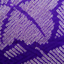 Load image into Gallery viewer, Haori Jacket Vintage(1920-1950) Blueish Purple Shibori Leaves Silk #11057A3

