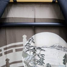 Load image into Gallery viewer, Men&#39;s Haori Vintage(1950-1980) Black Landscape Silk #10287E4
