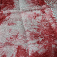 Load image into Gallery viewer, KK1395B8 Silk Kimono Fabric Vintage(1950-1980) Shibori Red 78.3x12.6in(199x32cm)
