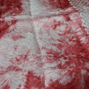 KK1395B8 Silk Kimono Fabric Vintage(1950-1980) Shibori Red 78.3x12.6in(199x32cm)