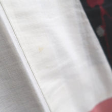 Load image into Gallery viewer, Kimono Vintage(1920-1950) Black Red Meisen Plum blossom Branch Silk #10771D4
