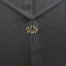 Load image into Gallery viewer, Haori Jacket Black Embroidery Crane Birds Silk #11079A5
