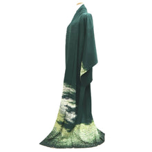 Load image into Gallery viewer, Kimono Vintage(1950-1980) Green Rippling water Silk #10782D4
