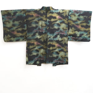 Haori Jacket Vintage(1950-1980) Black Gold Cloud Silk #10130D3