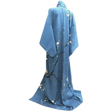 Load image into Gallery viewer, Kimono Vintage(1950-1980) Light Blue Plum blossom Branch Silk #10260E3
