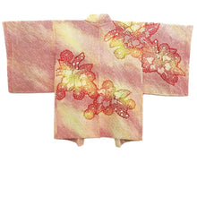 Load image into Gallery viewer, Haori Jacket Red Yellow Full Shibori Flower Silk #10839E2
