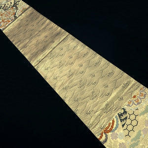 Fukuro Obi Gold Wave Phoenix Silk BB267V5