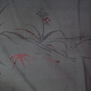 Haori Jacket Vintage(1950-1980) Black Red See-Through Flower Silk #10222E2