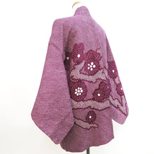 Load image into Gallery viewer, Haori Jacket Vintage(1950-1980) Purple Shibori Peony Silk #10027C4
