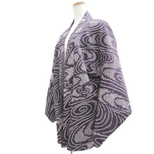 Load image into Gallery viewer, Haori Jacket Vintage(1950-1980) Purple Shibori Wave Silk #10598C2
