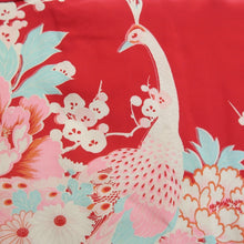 Load image into Gallery viewer, Juban Vintage(1920-1950) Red Peacock Silk #10382F4
