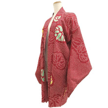 Load image into Gallery viewer, Haori Jacket Vintage(1920-1950) Red Shibori Silk #10628C3
