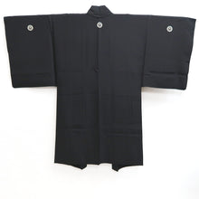 Load image into Gallery viewer, Men&#39;s Haori Vintage(1950-1980) Black Landscape Silk #10287E4
