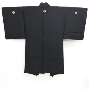 Men's Haori Vintage(1950-1980) Black Landscape Silk #10287E4