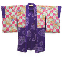 Load image into Gallery viewer, Haori Jacket Vintage(1950-1980) Purple Plum blossom Silk #10697D1
