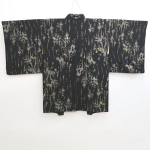 Haori Jacket Vintage(1950-1980) Black Abstract art Silk #9774A4