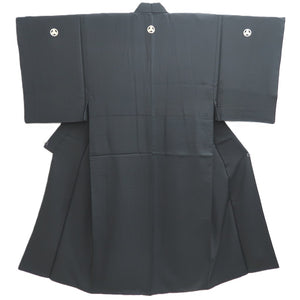 Men's Kimono Vintage(1950-1980) Black Montsuki Silk #10470A5