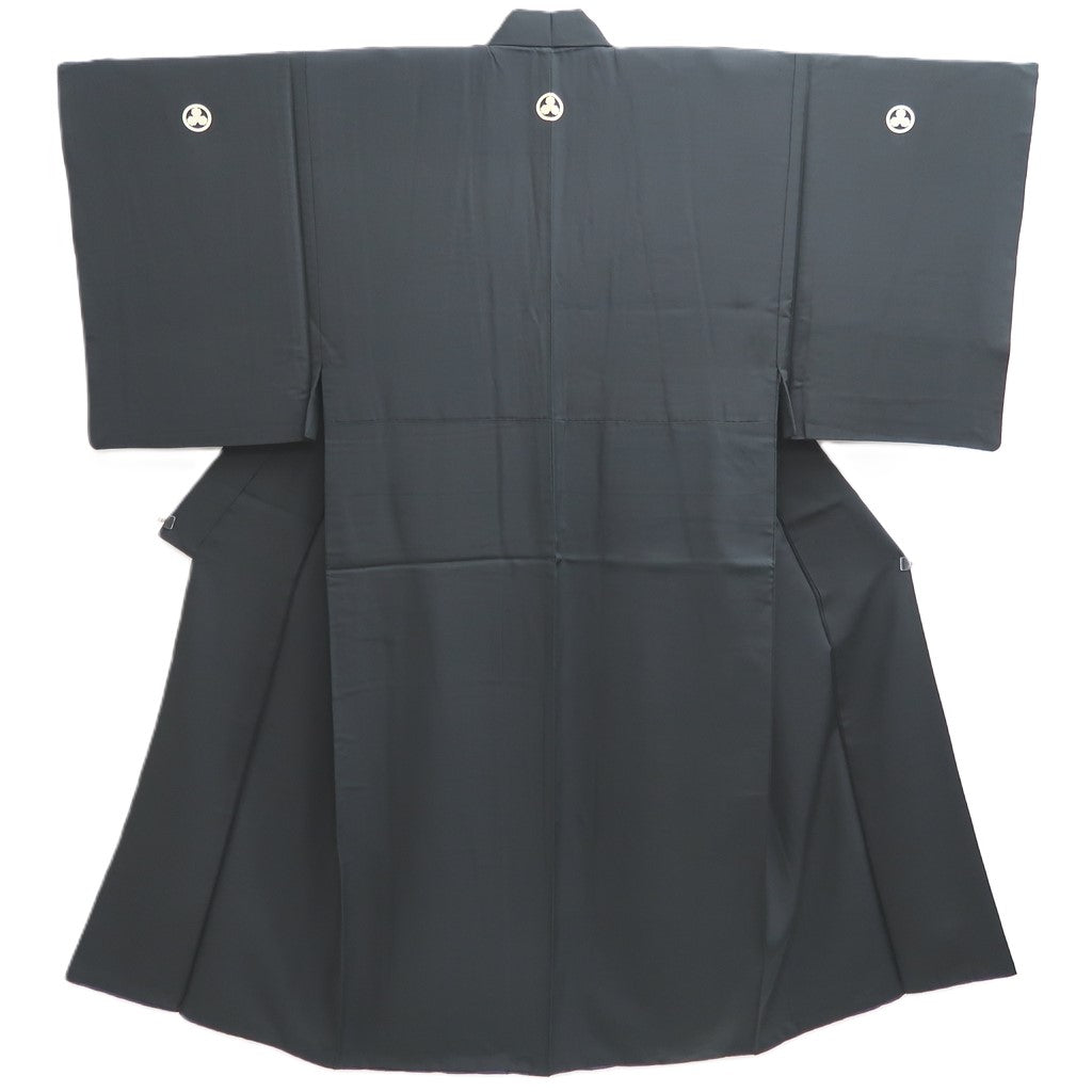 Men's Kimono Vintage(1950-1980) Black Montsuki Silk #10470A5