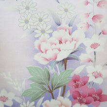 Load image into Gallery viewer, Kimono Blue Pale Pink Sakura Branch Hand painted Silk #9660J2
