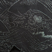 Load image into Gallery viewer, Haori Jacket Vintage(1950-1980) Black Silver Wave Floral pattern Silk #10988F4
