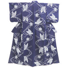 Load image into Gallery viewer, Yukata Navy Butterfly Cotton #11102B1
