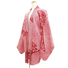 Load image into Gallery viewer, Haori Jacket Vintage(1920-1950) Red Shibori Botanical Silk #11007F5
