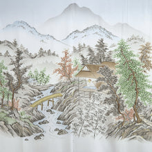 Load image into Gallery viewer, Men's Juban Blueish Gray Landscape Silk #10667C5
