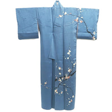 Load image into Gallery viewer, Kimono Vintage(1950-1980) Light Blue Plum blossom Branch Silk #10260E3
