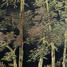 Load image into Gallery viewer, Haori Jacket Vintage(1950-1980) Black Gold Landscape Tree Mountain Silk #9759A3
