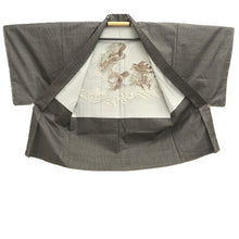 Load image into Gallery viewer, Men's Haori Vintage(1950-1980) Dark Brown Double Dragon Silk #10653C4
