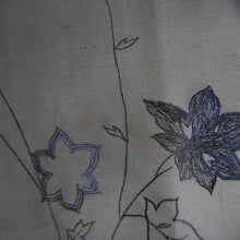 Load image into Gallery viewer, Haori Jacket Vintage(1950-1980) Black Blue Sheer Embroidery Botanical Silk #10979F3
