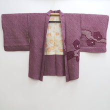 Load image into Gallery viewer, Haori Jacket Vintage(1950-1980) Purple Shibori Peony Silk #10027C4
