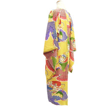 Load image into Gallery viewer, Juban Vintage(1920-1950) Light Yellow Phoenix Silk #10371F4
