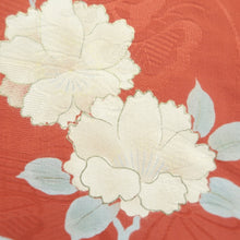 Load image into Gallery viewer, Haori Jacket Vintage(1920-1950) Vermillion Floral pattern Silk #11047A3
