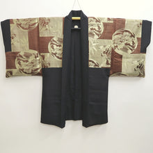 Load image into Gallery viewer, Men&#39;s Haori Vintage(1950-1980) Black Montsuki Habutae Dragon Tiger Silk #9822B1
