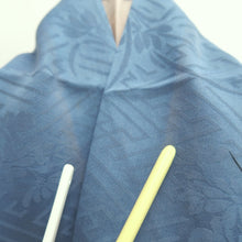 Load image into Gallery viewer, Kimono Vintage(1950-1980) Light Blue Plum blossom Branch Silk #10260E3
