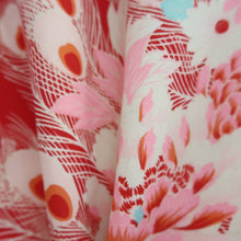 Load image into Gallery viewer, Juban Vintage(1920-1950) Red Peacock Silk #10382F4
