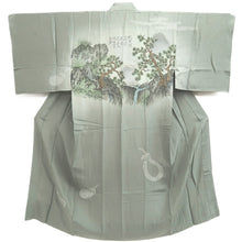 Load image into Gallery viewer, Men&#39;s Juban Vintage(1950-1980) Light Gray Landscape Pine Tree Silk #10299E5
