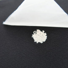 Load image into Gallery viewer, Tomesode Black Gold Embroidery Crane Birds Tall Silk #10396F5

