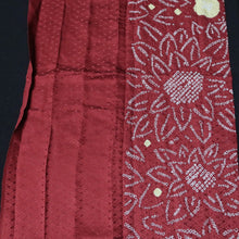 Load image into Gallery viewer, KK1396B8 Silk Kimono Fabric Vintage(1950-1980) Shibori Dark Red 79.1x12.6in(201x32cm)
