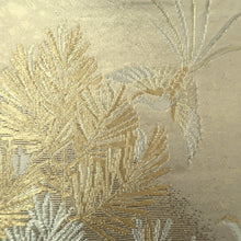 Load image into Gallery viewer, Fukuro Obi Gold Silver Bird Plum blossom Pine Tree Silk BB308V8
