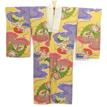 Load image into Gallery viewer, Juban Vintage(1920-1950) Light Yellow Phoenix Silk #10371F4
