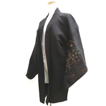 Load image into Gallery viewer, Haori Jacket Vintage(1950-1980) Black Gold Chrysanthemum Silk #10102D2
