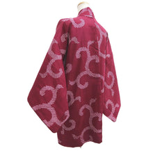 Load image into Gallery viewer, Haori Jacket Vintage(1950-1980) Wine red Shibori Karakusa Silk #11018A2
