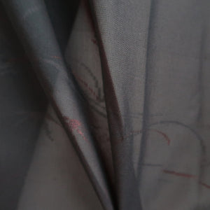 Haori Jacket Vintage(1950-1980) Black Red See-Through Flower Silk #10222E2