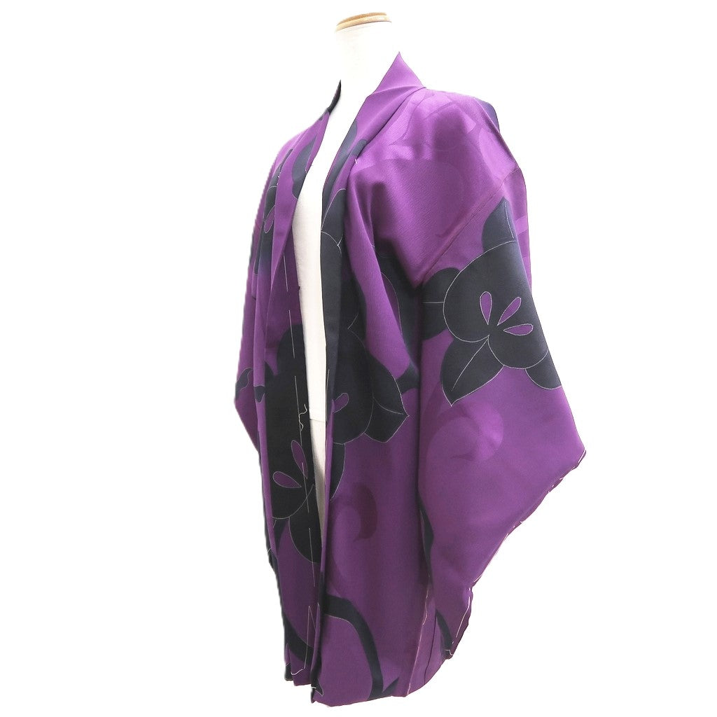 Haori Jacket Vintage(1950-1980) Purple Tachibana Silk #10608C2